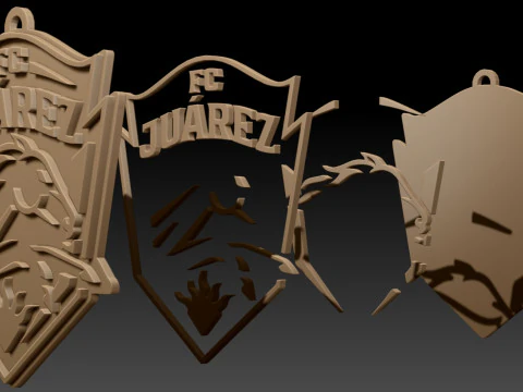 Liga MX FC Jurez keychain badge color printable 3D Print Model