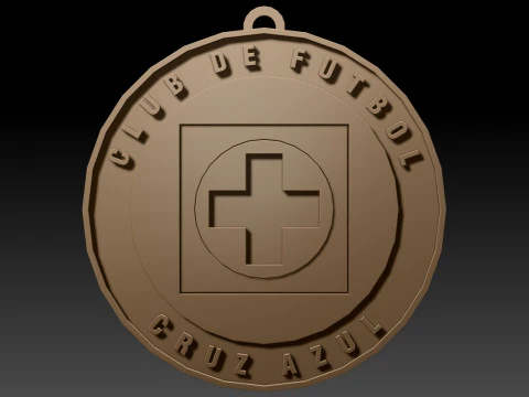 Liga MX Cruz Azul keychain badge color printable 3D Print Model