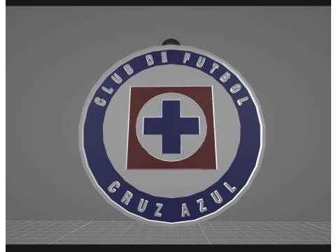 Liga MX Cruz Azul keychain badge color printable 3D-printmodel