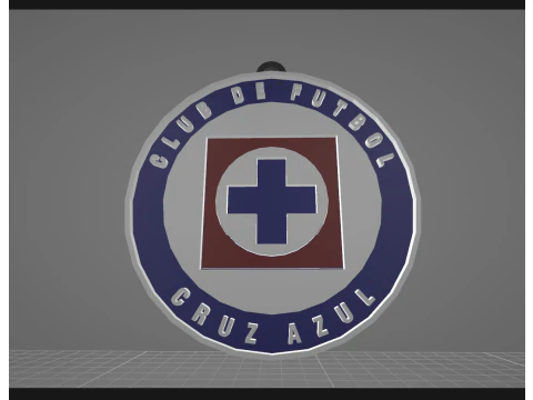 Liga MX Cruz Azul keychain badge color printable 3D Print Model