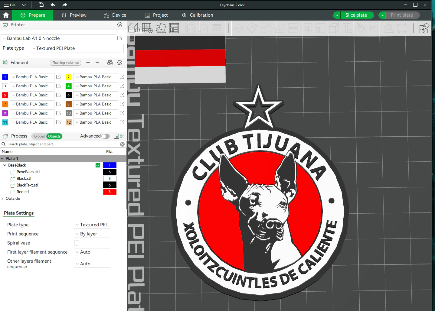 Liga MX club tijuana keychain badge color printable 3D Print Model .c4d .max .obj .3ds .fbx .stl .blend 