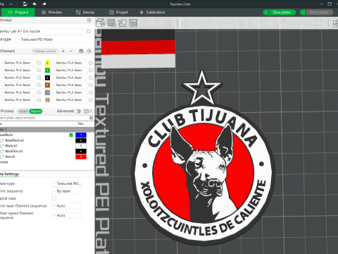 Liga MX club tijuana keychain badge color printable 3D 프린트 모델