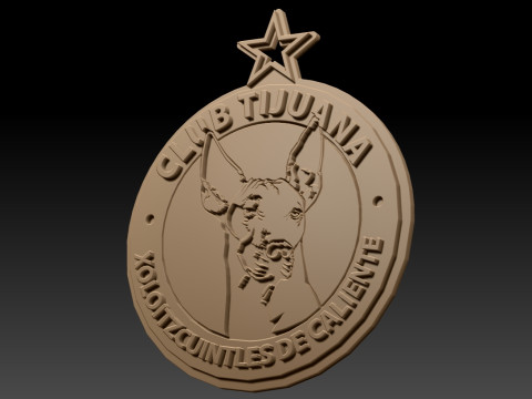 Liga MX club tijuana keychain badge color printable Modello di stampa 3D
