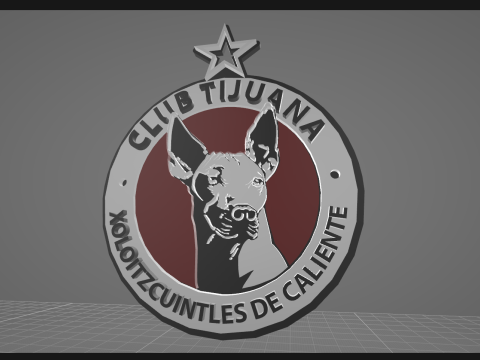 Liga MX club tijuana keychain badge color printable Modello di stampa 3D