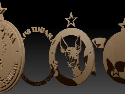 Liga MX club tijuana keychain badge color printable 3D Print Model