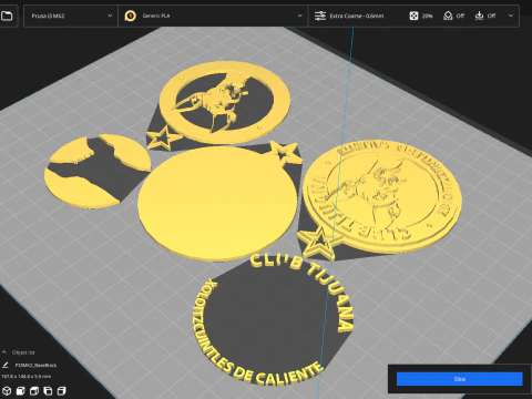 Liga MX club tijuana keychain badge color printable 3D Print Model