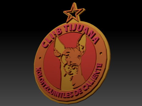 Liga MX club tijuana keychain badge color printable Modello di stampa 3D