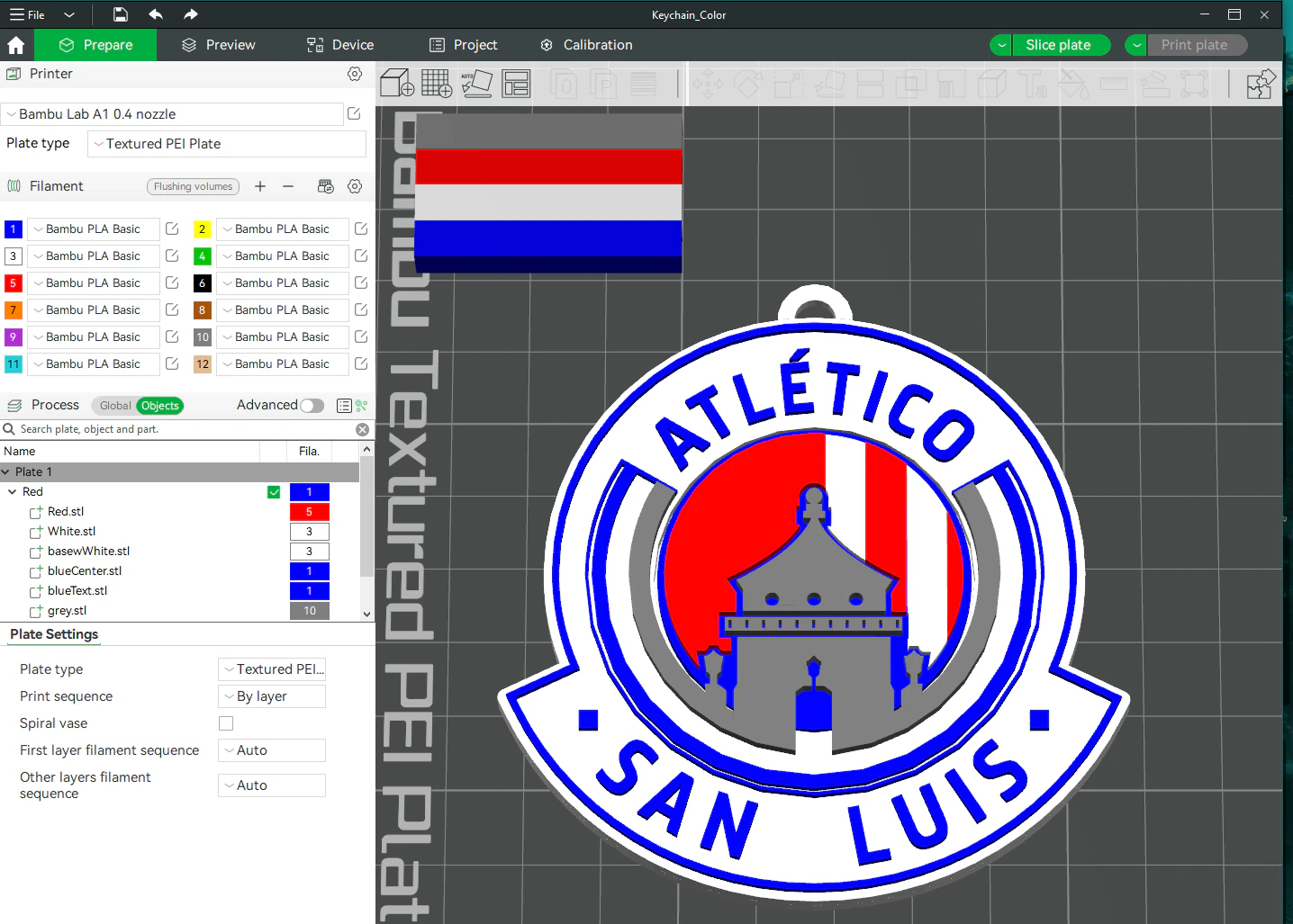 Liga MX Atletico San Luis keychain badge color printable 3D Print Model .c4d .max .obj .3ds .fbx .stl .blend