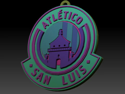 Liga MX Atletico San Luis keychain badge color printable 3D Print Model