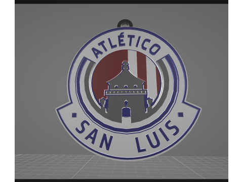 Liga MX Atletico San Luis keychain badge color printable 3D Принт Модель