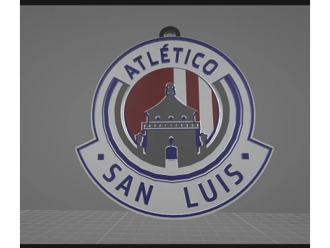 Liga MX Atletico San Luis keychain badge color printable 3D Print Model