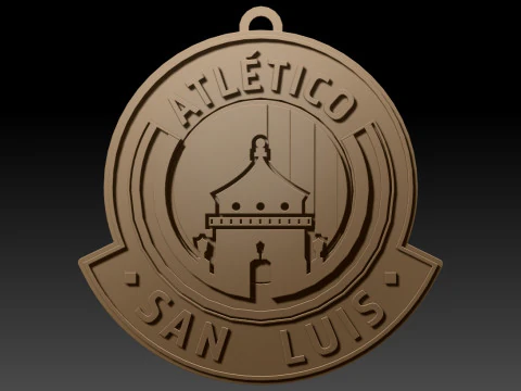 Liga MX Atletico San Luis keychain badge color printable 3D Print Model