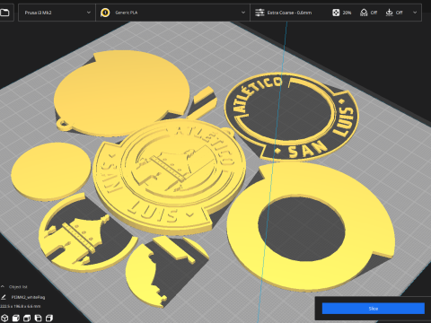 Liga MX Atletico San Luis keychain badge color printable 3D Принт Модель