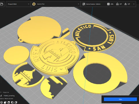 Liga MX Atletico San Luis keychain badge color printable 3D Print Model