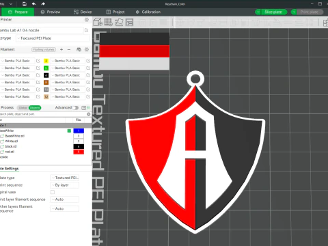 Кольоровий значок на брелоку Liga MX Atlas для друку 3D Принт Модель