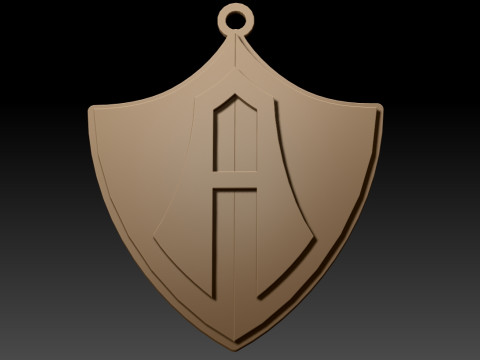 Liga MX Atlas keychain badge color printable 3Dプリントモデル