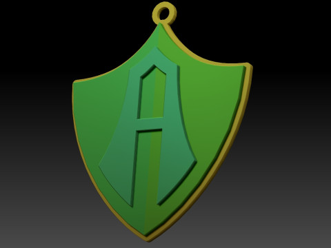 Liga MX Atlas keychain badge color printable 3Dプリントモデル