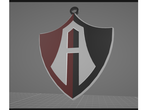 Liga MX Atlas keychain badge color printable 3Dプリントモデル