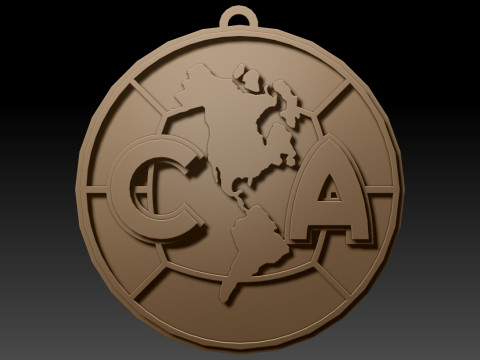 Liga MX America keychain badge color printable 3D-Druckmodell