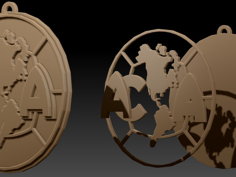 Liga MX America keychain badge color printable 3D-Druckmodell