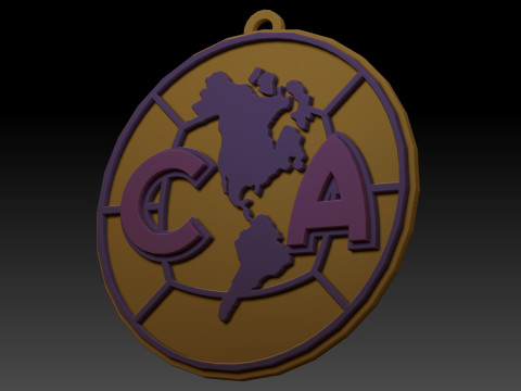 Liga MX America keychain badge color printable 3D-Druckmodell