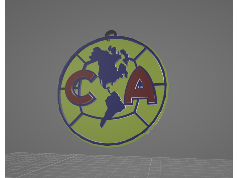 Liga MX America keychain badge color printable 3D-Druckmodell