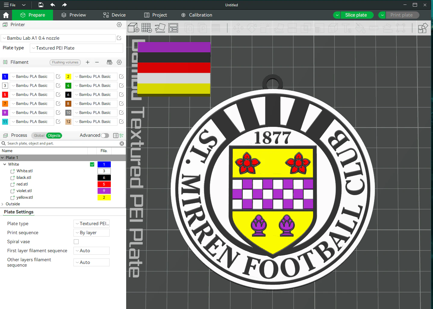 SPFL St Mirren FC keychain badge color printable 3D Print Model .c4d .max .obj .3ds .fbx .stl .blend