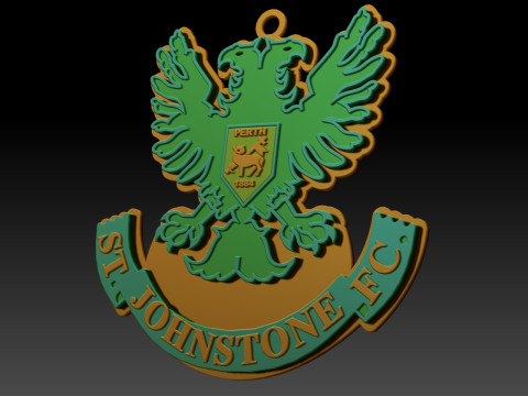 SPFL St Johnstone FC keychain badge color printable Modello di stampa 3D