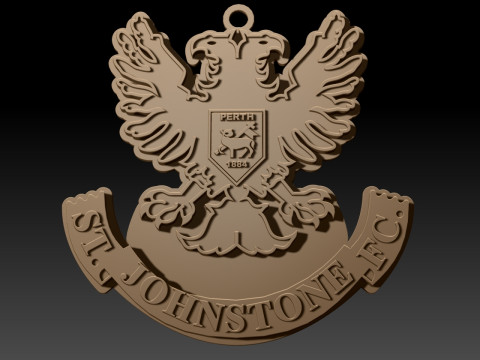 SPFL St Johnstone FC keychain badge color printable Modello di stampa 3D