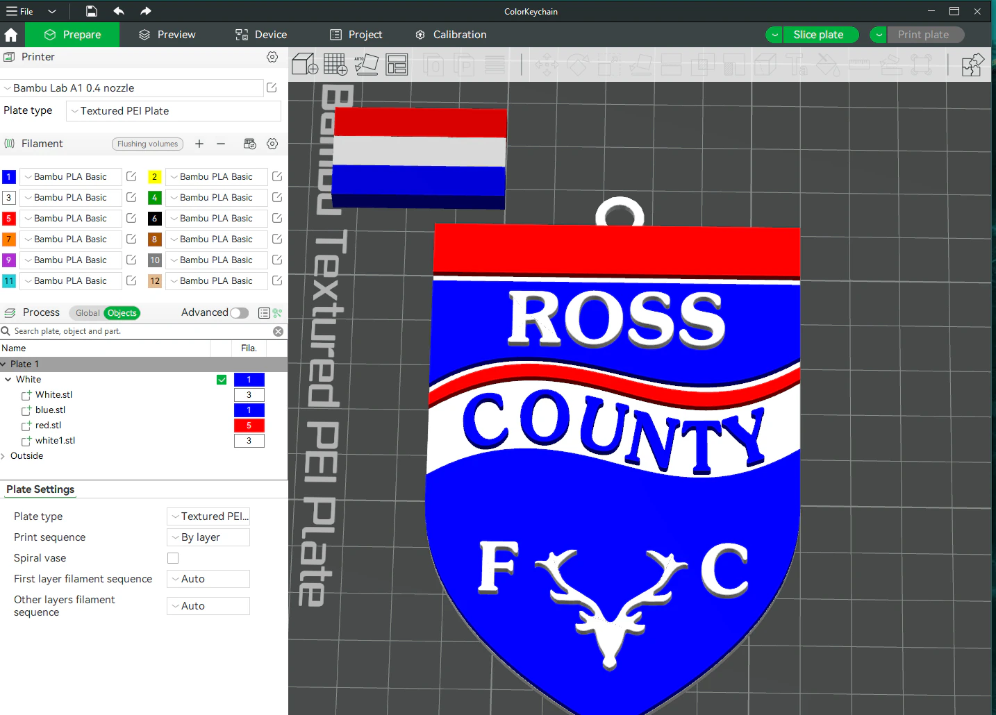 SPFL Ross County FC keychain badge color printable 3D Print Model .c4d .max .obj .3ds .fbx .stl .blend 