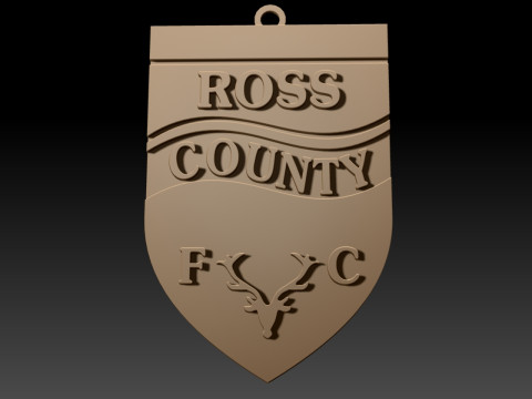 SPFL Ross County FC keychain badge color printable Modelo de impresión 3D