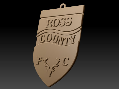 SPFL Ross County FC keychain badge color printable Modelo de impresión 3D