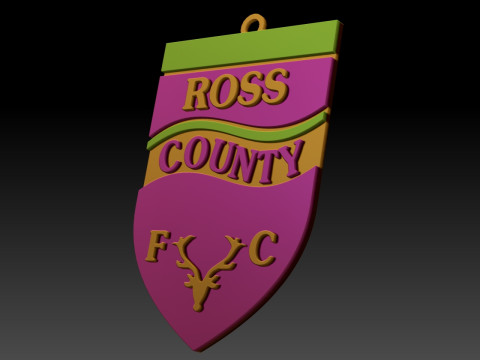 SPFL Ross County FC keychain badge color printable Modelo de impresión 3D