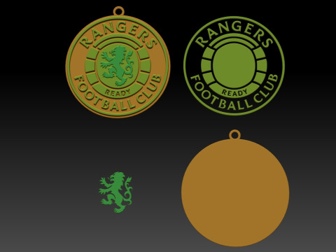 SPFL Rangers FC keychain badge color printable 3Dプリントモデル