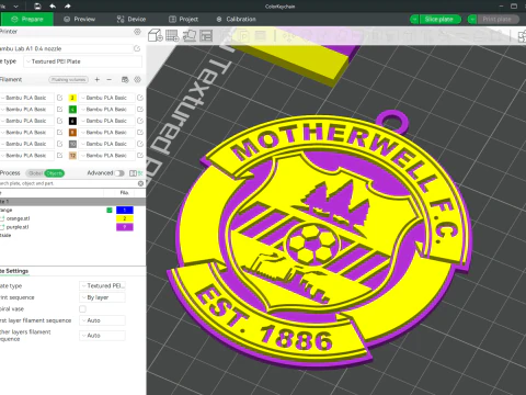 SPFL Motherwell FC keychain badge color printable 3D Print Model