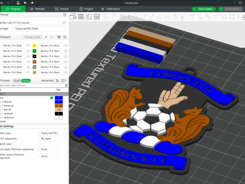 SPFL Kilmarnock FC keychain badge color printable 3D 打印模型