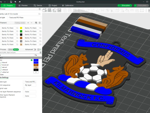 SPFL Kilmarnock FC keychain badge color printable 3D Print Model