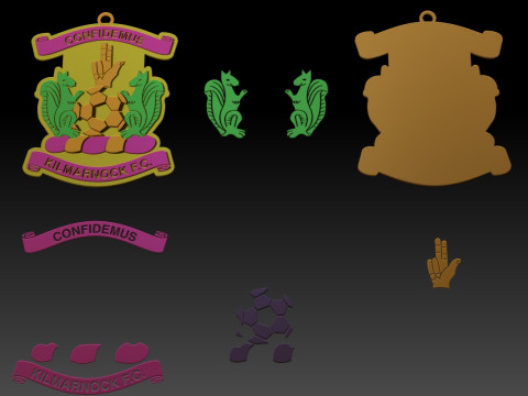 SPFL Kilmarnock FC keychain badge color printable 3D 打印模型