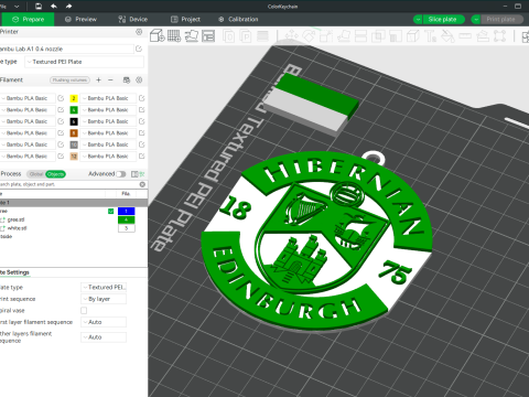 SPFL Hibernian FC keychain badge color printable 3D Принт Модель