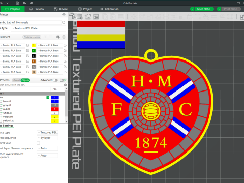SPFL Heart of Midlothian FC keychain badge color printable 3D प्रिंट मॉडल