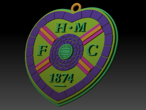 SPFL Heart of Midlothian FC keychain badge color printable Modèles 3D en vedette