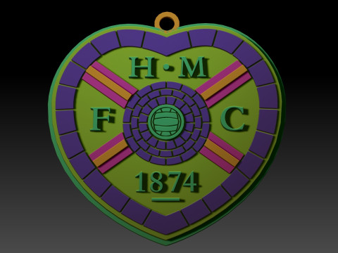 SPFL Heart of Midlothian FC keychain badge color printable Modèles 3D en vedette