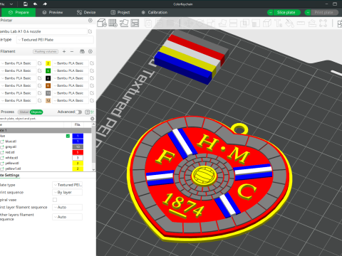 SPFL Heart of Midlothian FC keychain badge color printable Modèles 3D en vedette