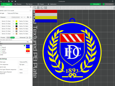 SPFL Dundee FC keychain badge color printable 3D प्रिंट मॉडल