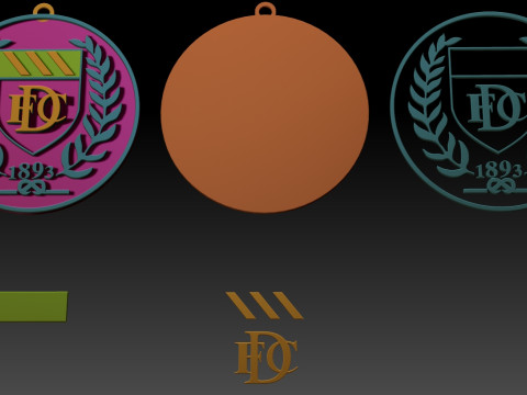 SPFL Dundee FC keychain badge color printable 3D-Druckmodell