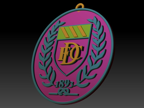 SPFL Dundee FC keychain badge color printable 3D-Druckmodell