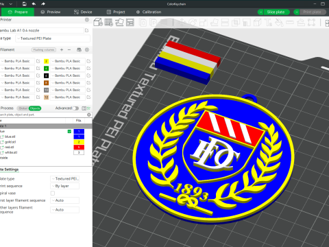 SPFL Dundee FC keychain badge color printable 3D-Druckmodell