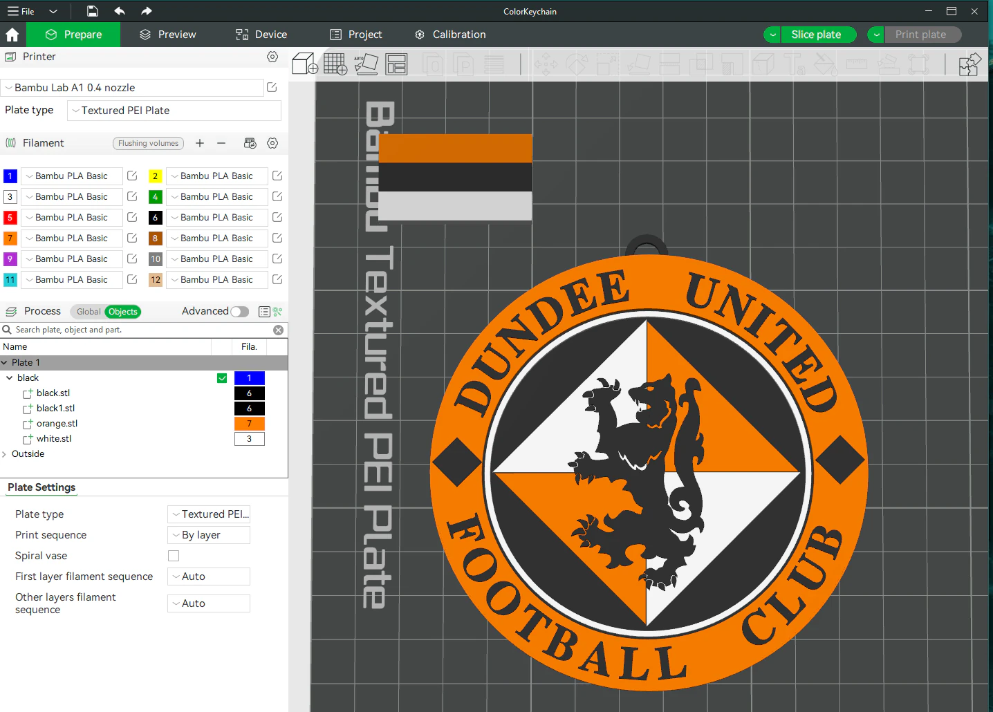 SPFL Dundee United FC keychain badge color printable 3D Print Model .c4d .max .obj .3ds .fbx .stl .blend 