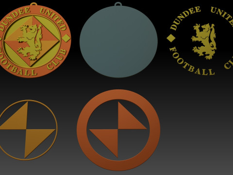 SPFL Dundee United FC keychain badge color printable Modelo de impresión 3D