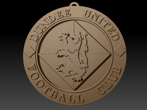 SPFL Dundee United FC keychain badge color printable Modelo de impresión 3D
